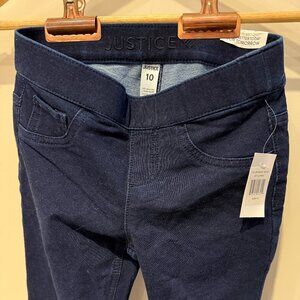 Justice Girls Mid Rise Leggings Jeans | Dark Blue Size 10 New With Tags